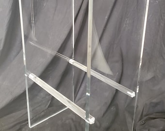 Acrylic Bar stool with Duel acrylic foot rest- NEW STYLE - 23"H x 15"W x 12"D - Hand crafted made in the USA -Custom sizing welcome
