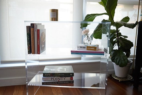 Girls' Room: Acrylic Bookshelves & a Library Wall - Pepper Design Blog