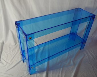 Colored Acrylic Console Table "Button Line" style w/ shelf 42"x16"x30"H Made to order,Custom sizing never a problem,Hand crafted in the U.S.
