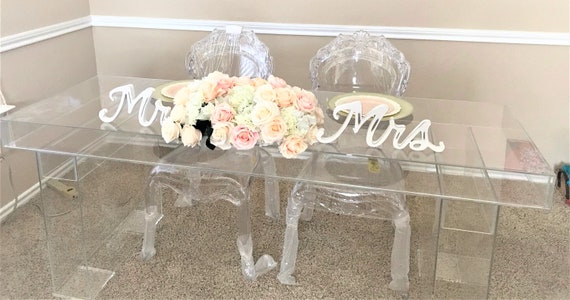 Acrylic Sweetheart Bride Groom Table Modular Top Ghost Etsy