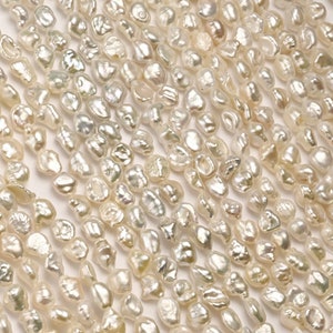 6-7mm small baroque pearl strands,natural white keshi pearl necklaces.