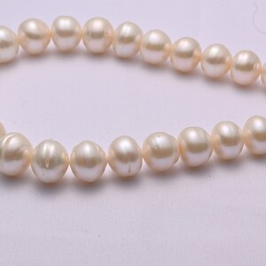 10-14mm Natural white pearl necklace,baroque shape pearl beads,Edison pearl strand,LWED04