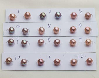 5-6mm near round pearl beads,purple/peach/green loose pearl,rice pearl pairs,metallic color pearl,natural color fresh water pearl.