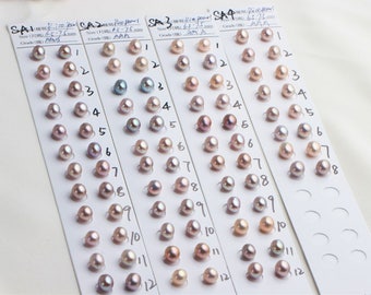 6.5-7.5mm metallic color rice pearl pairs,loose pearl beads,pearl earrings,100%natural color,NO hole.