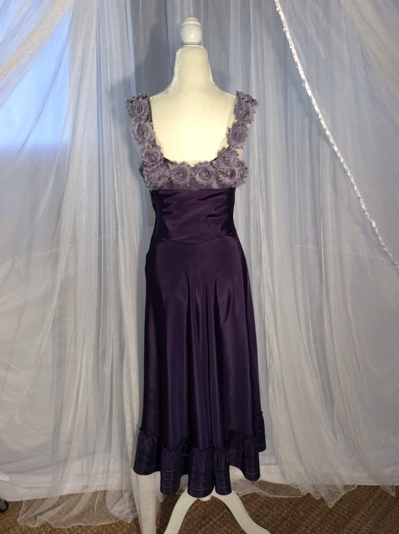 Vintage 50’s midnight blue taffeta slip dress wit… - image 7