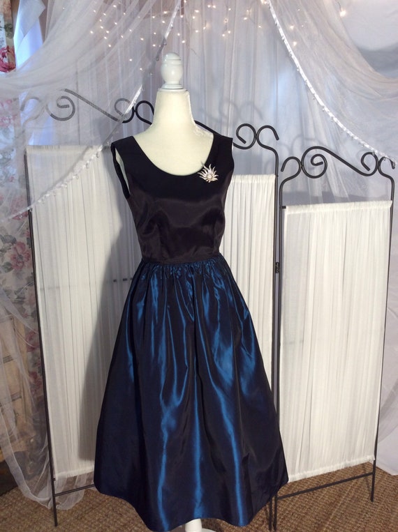 midnight blue semi formal dress