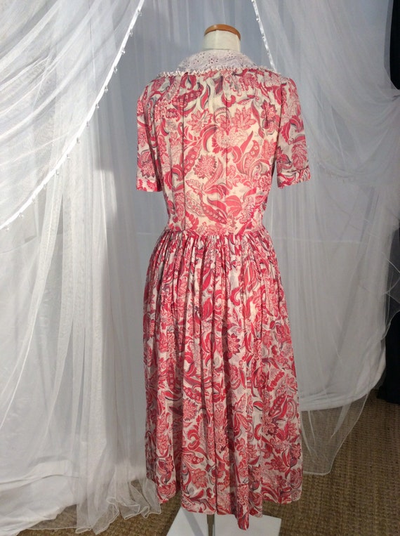 Vintage 1950’s adorable red floral full- skirted … - image 5