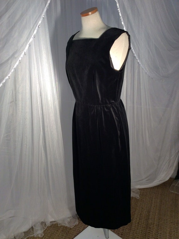 Vintage 1980’s Maggie Breen black cotton velvet s… - image 4