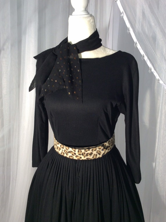 Vintage 1950’s Little Black Dress In soft knit, ga