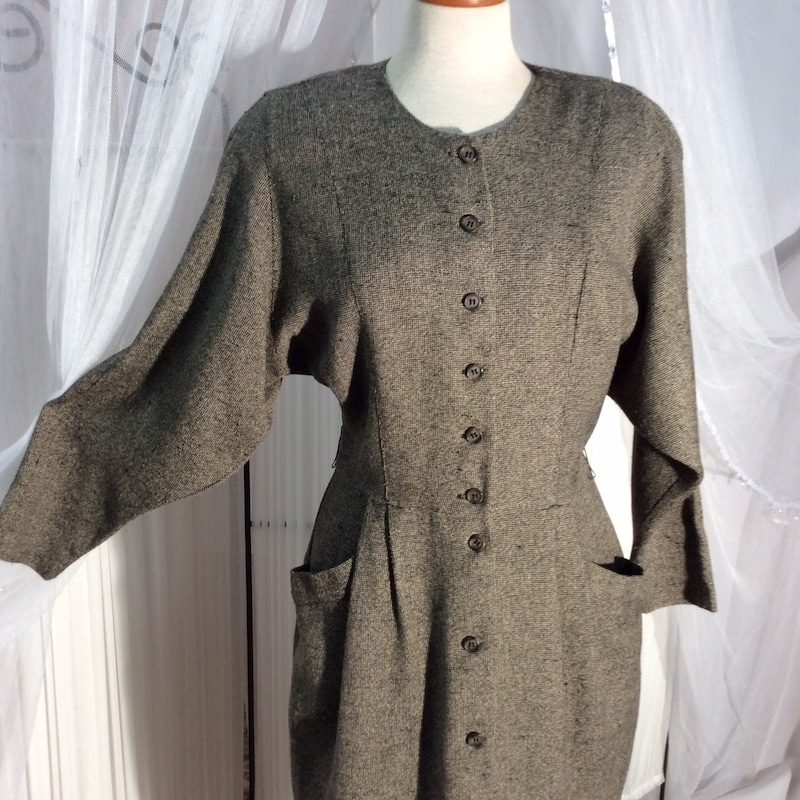 Plaid Panel Dolman Sleeve Dress