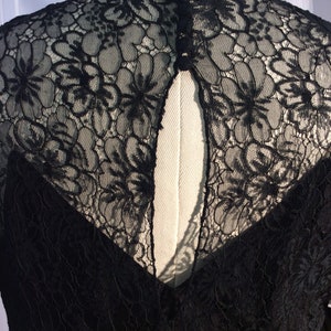 Incredible Vintage 1930s 1940s s black lace maxi dress with horsehair trim and full slip image 8