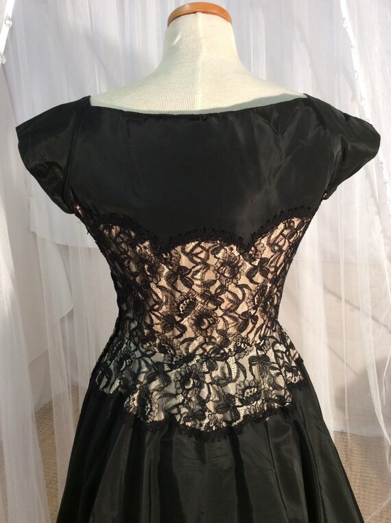 Vintage 1950’s Rembrandt label black taffeta and … - image 3