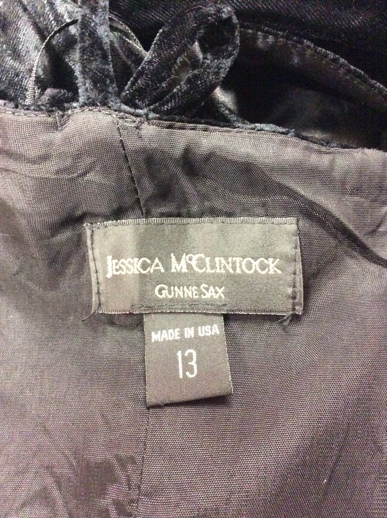 Vintage 80s Jessica McClintock and Scott McClintock black velvet gown and bolero image 10