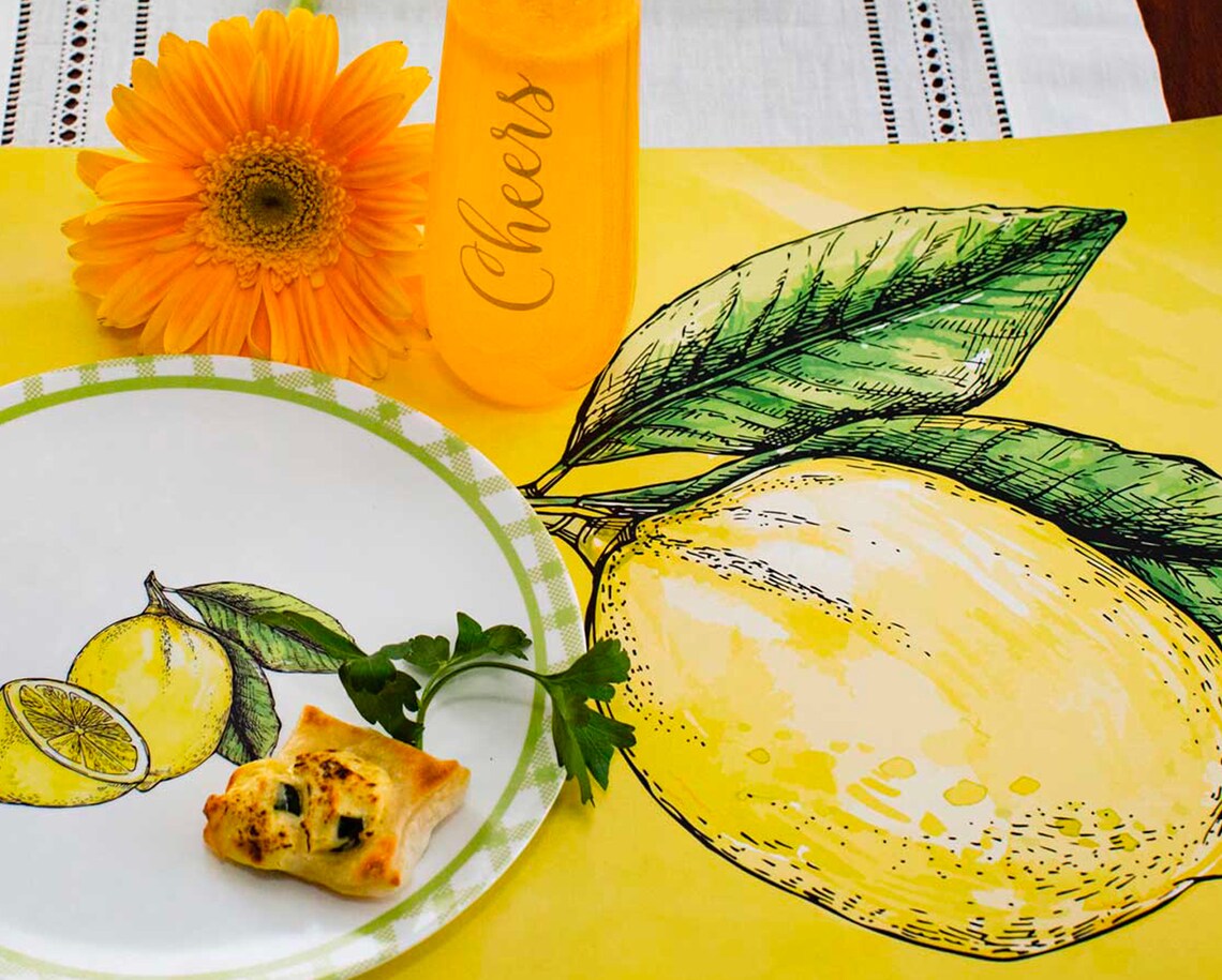 Lemon Design Paper Placemats Pad of 25 Etsy