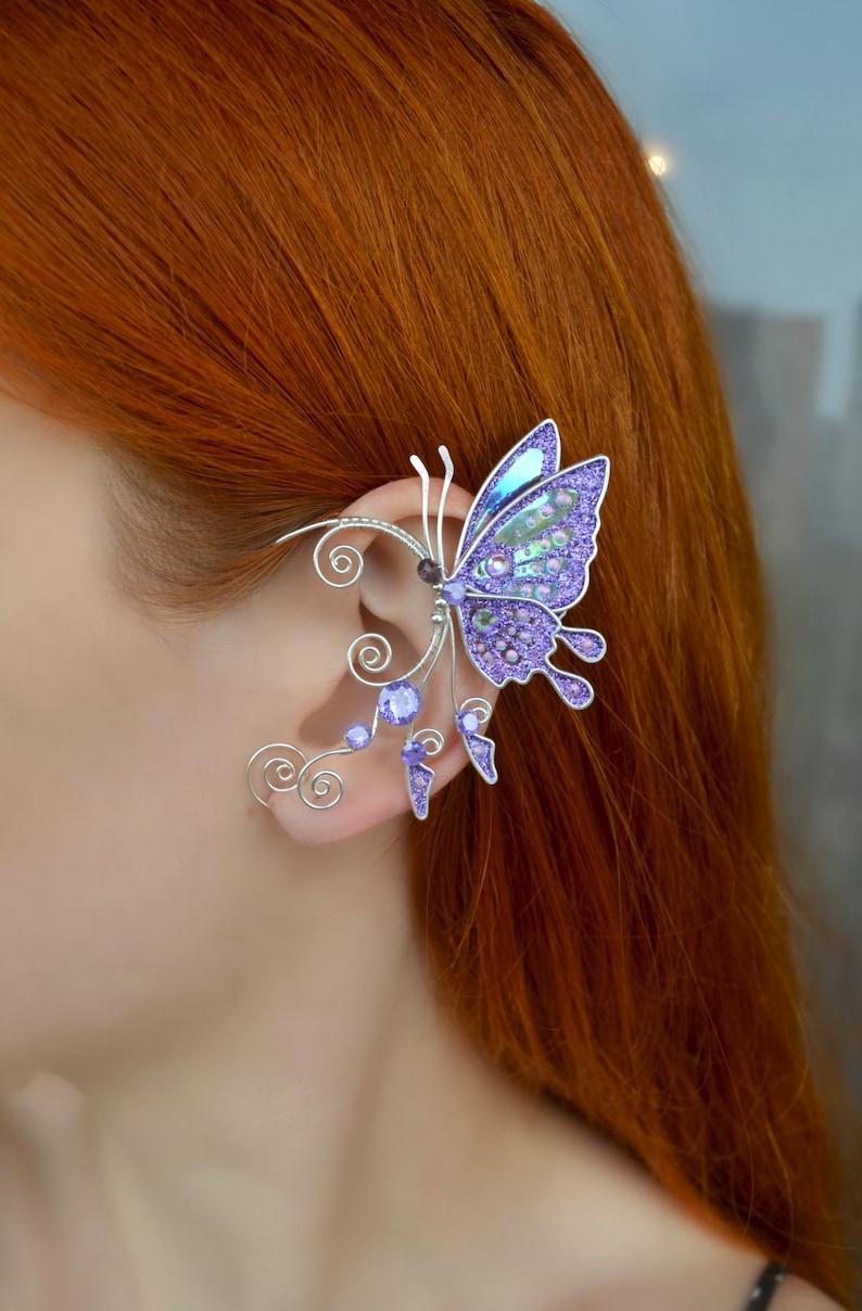 Butterfly ear cuff Fairy ear wrap no piercing Fairy wing Etsy