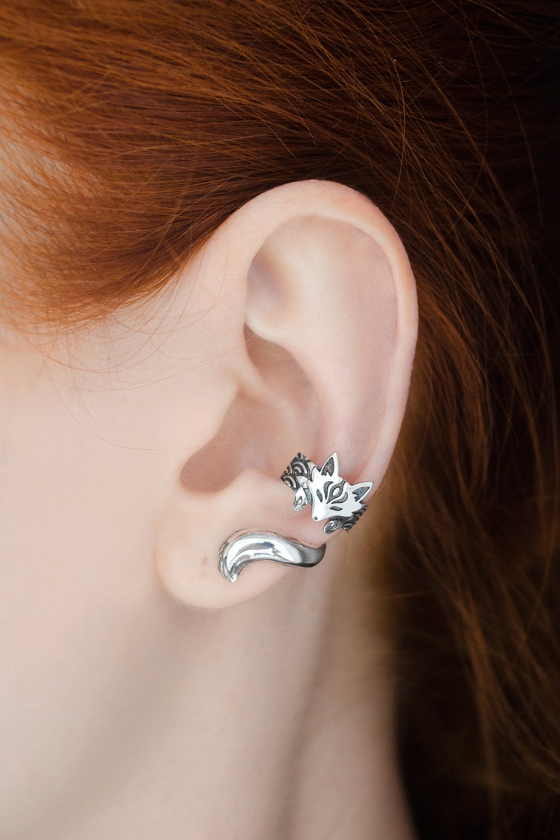 Fox ear cuff no piercing Kitsune earcuff Japan fox earring Etsy