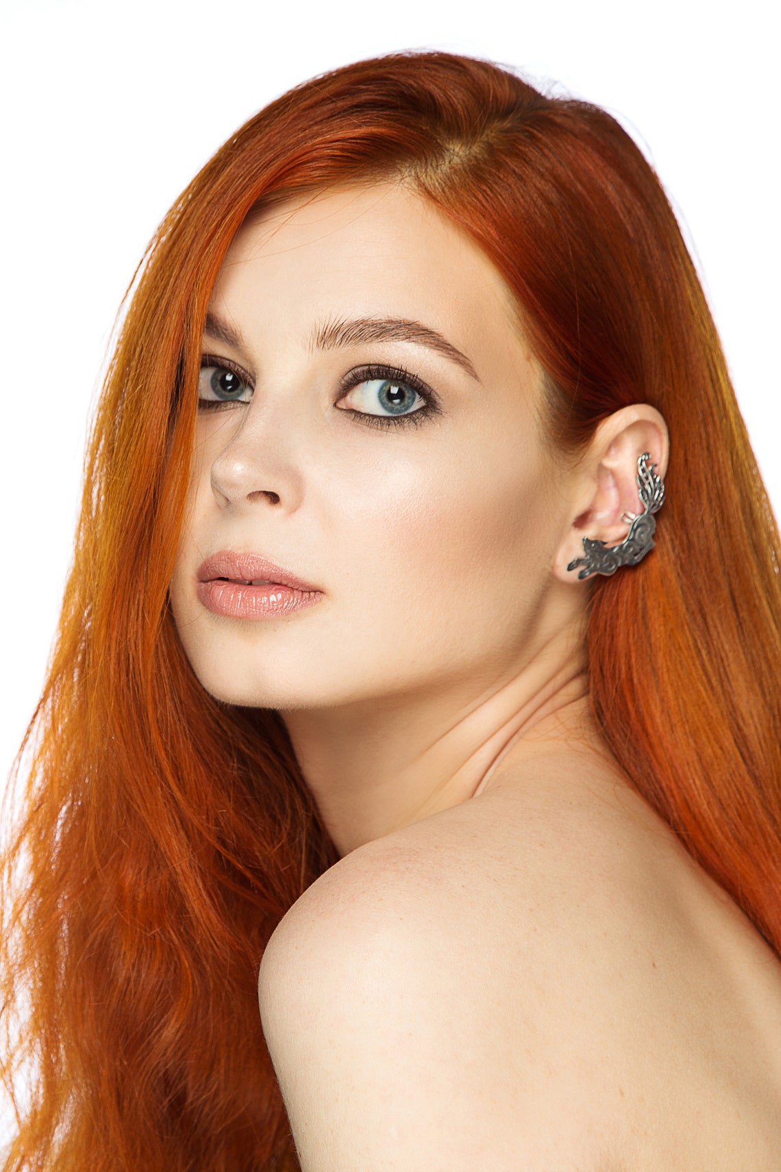 Fox Ear Cuff For Pierced Ears 925 Sterling Silver Earcuff Etsy