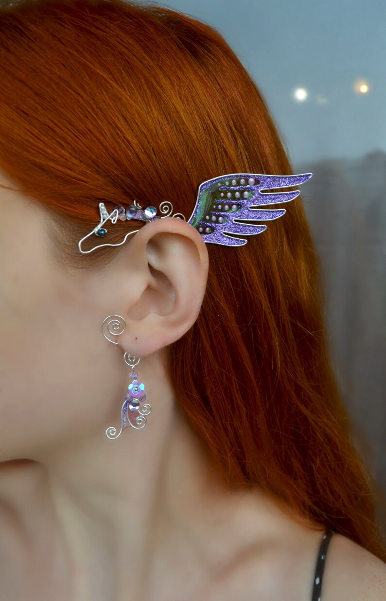 Unicorn ear cuff Unicorn earrings Unicorn jewelry Etsy