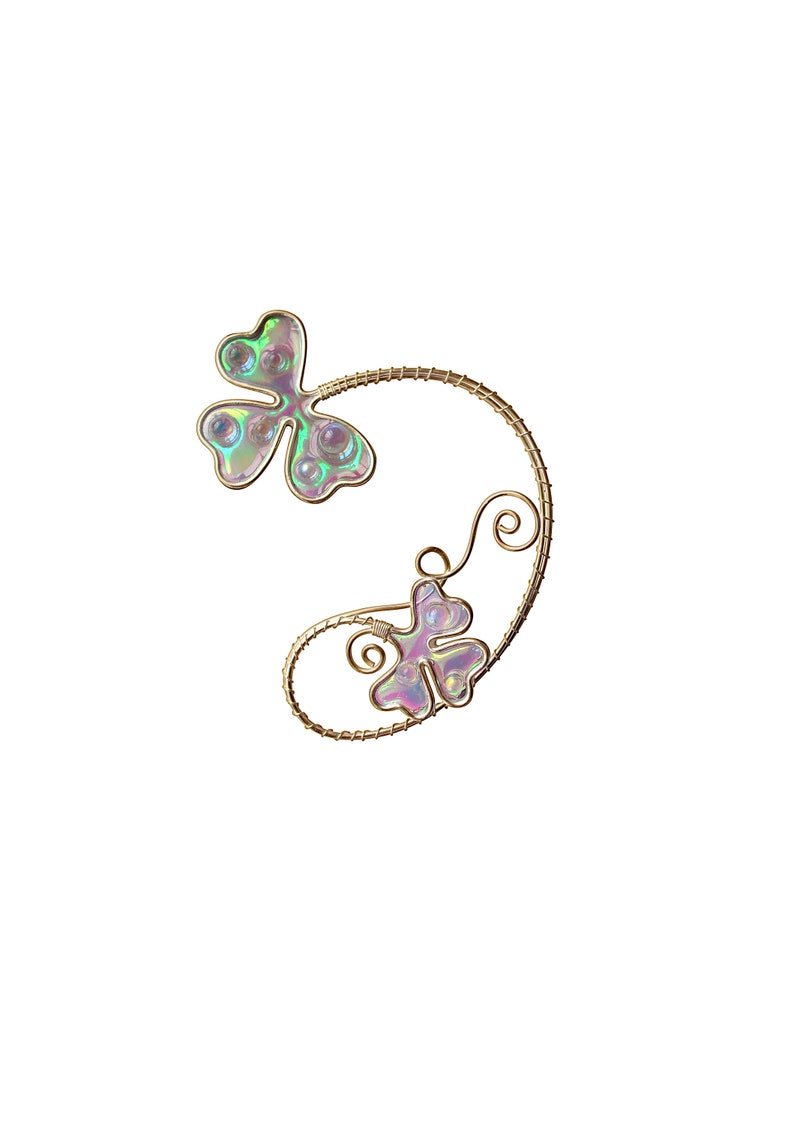 Shamrock Ear Cuff Trefoil Ear Cuff Irish Ear Cuff Clover Etsy