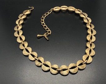 Vintage Monet Brushed Gold Tone Necklace