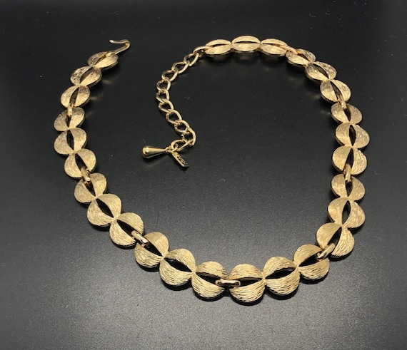 Vintage Monet Brushed Gold Tone Necklace - image 1