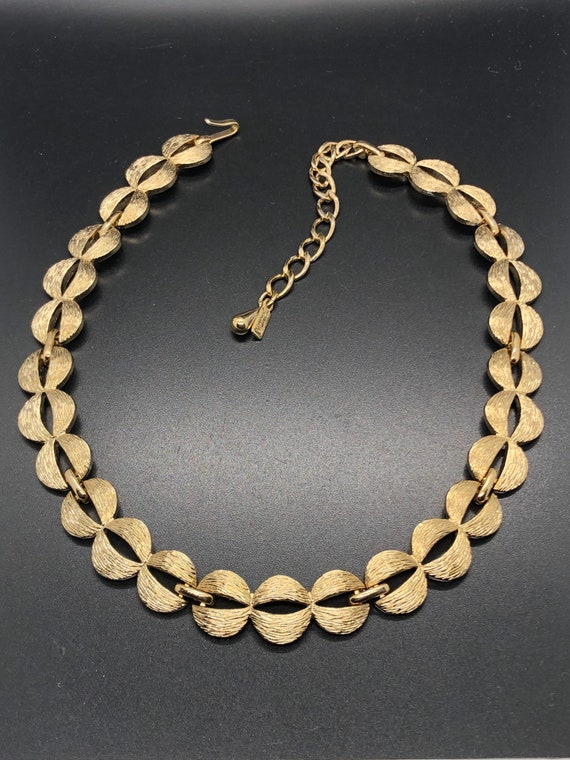 Vintage Monet Brushed Gold Tone Necklace - image 2