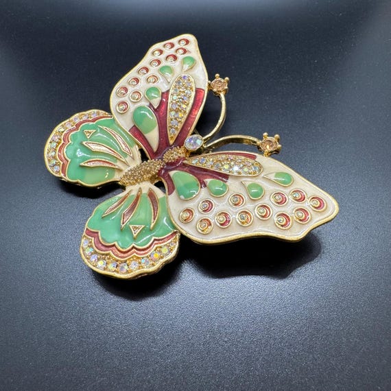 Vintage KJL Kenneth Jay Lane Enamel Butterfly Bro… - image 8