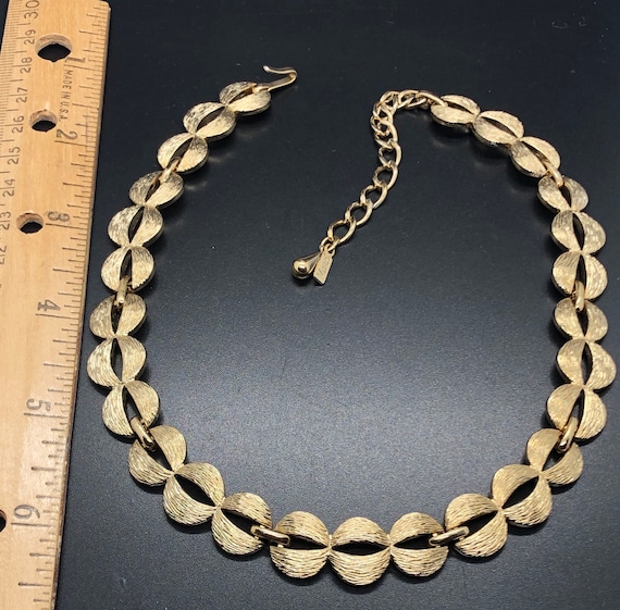 Vintage Monet Brushed Gold Tone Necklace - image 10