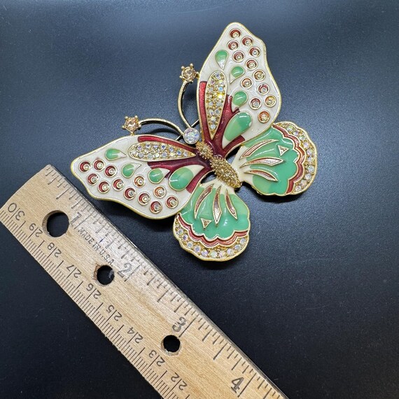 Vintage KJL Kenneth Jay Lane Enamel Butterfly Bro… - image 7