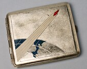 Rare Vintage Cigarette Case Space 60s Silver Color Gift For Boyfriend Accessories Women Retro Card Holder Enamel Soviet Cigarette Case