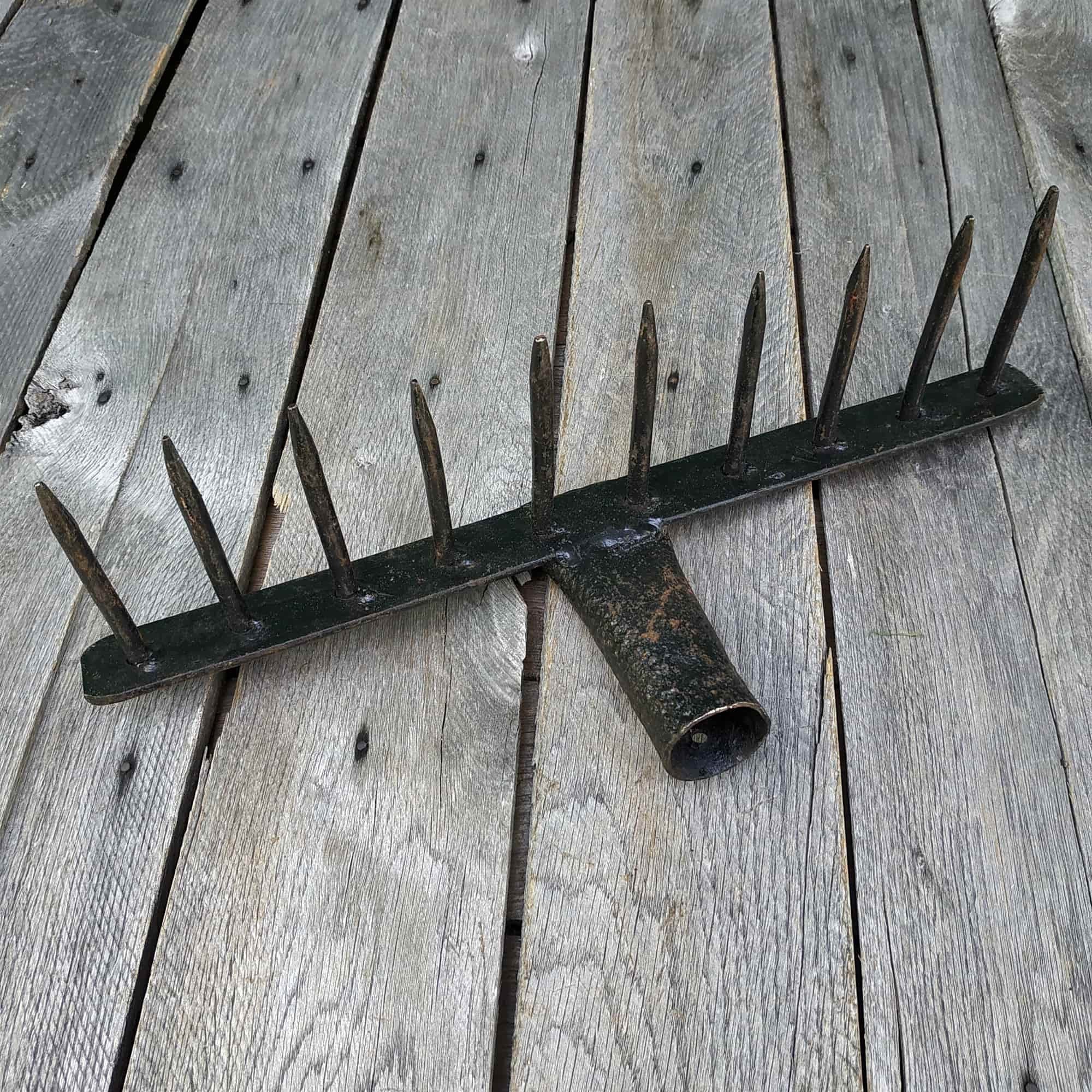 Vintage metal rake Antique Russian wrought iron rake Etsy