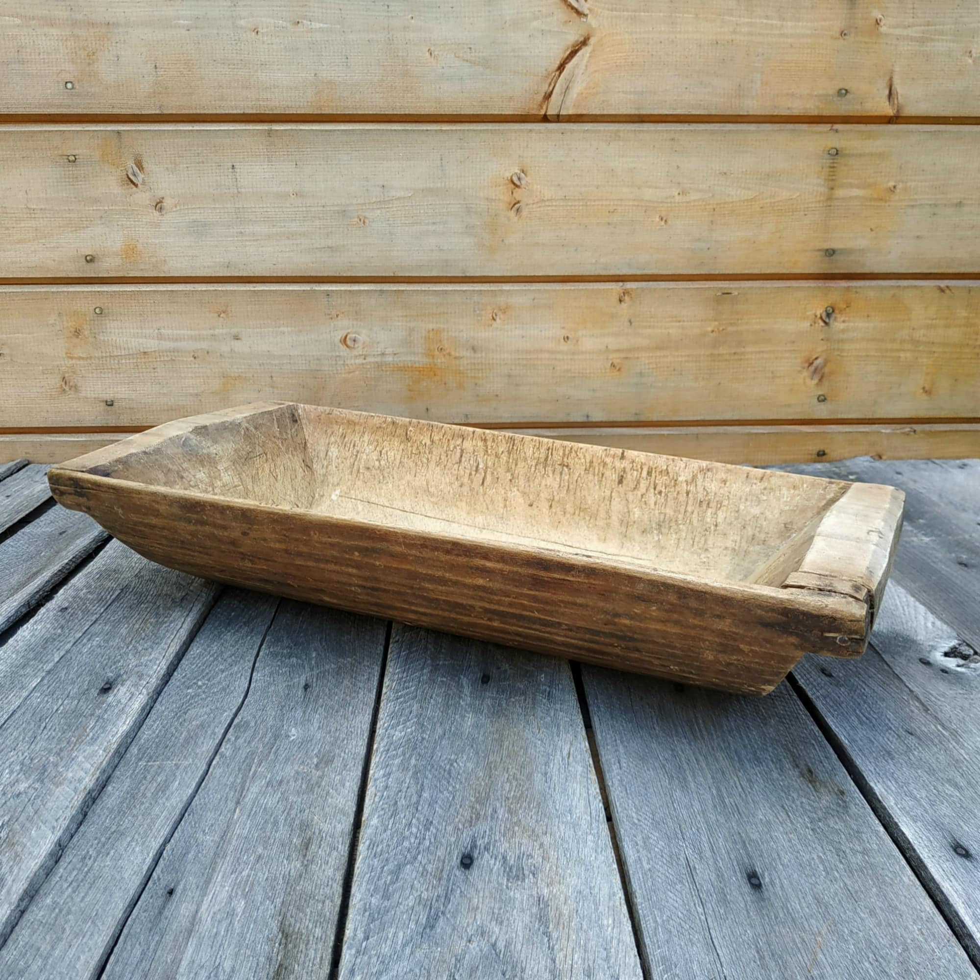 Russian wooden trough Antique primitive wooden bowl Etsy