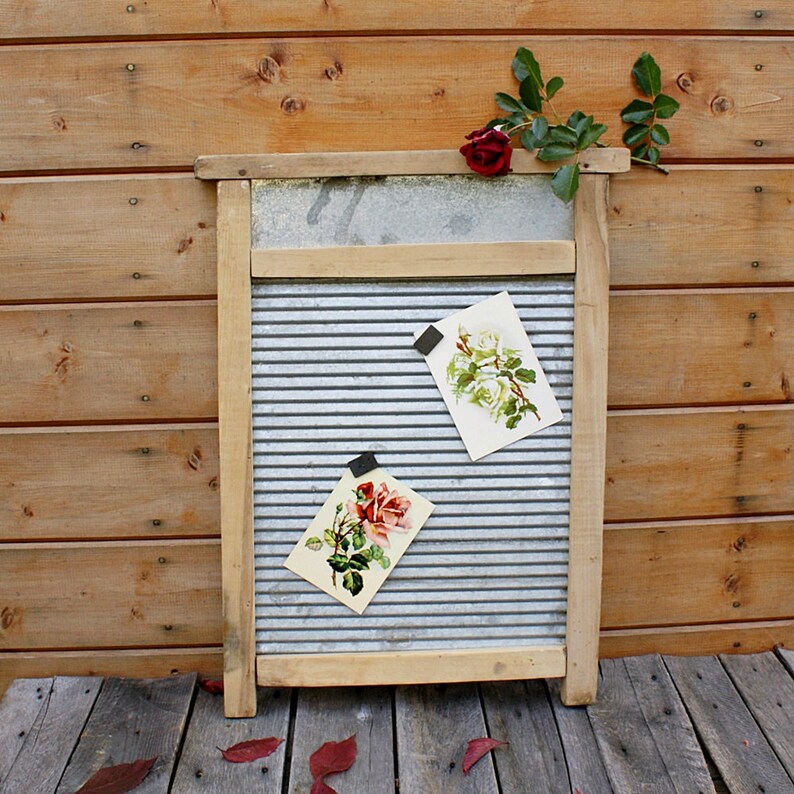 Russian primitive wooden metal washboard Rustic home decor Etsy