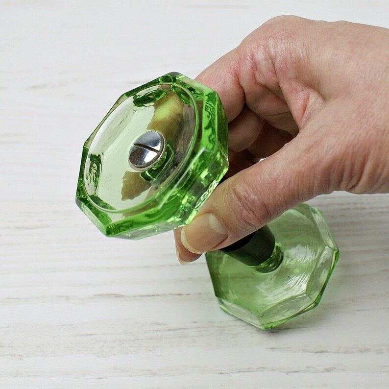 Pair Door Knobs Green Color Vintage Russian Handles Plastic Etsy