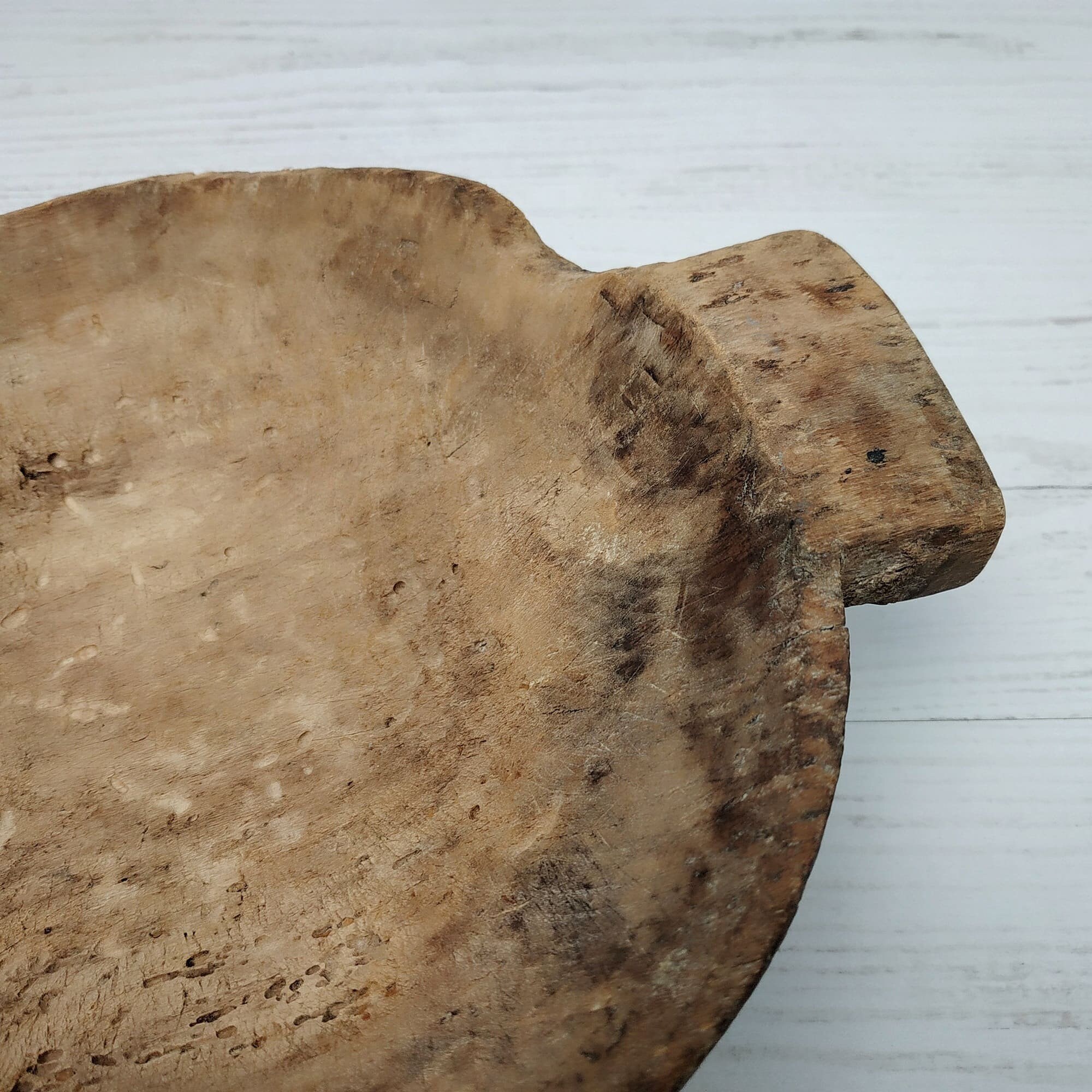 Russian small round wooden bowl Vintage hand carved wooden Etsy