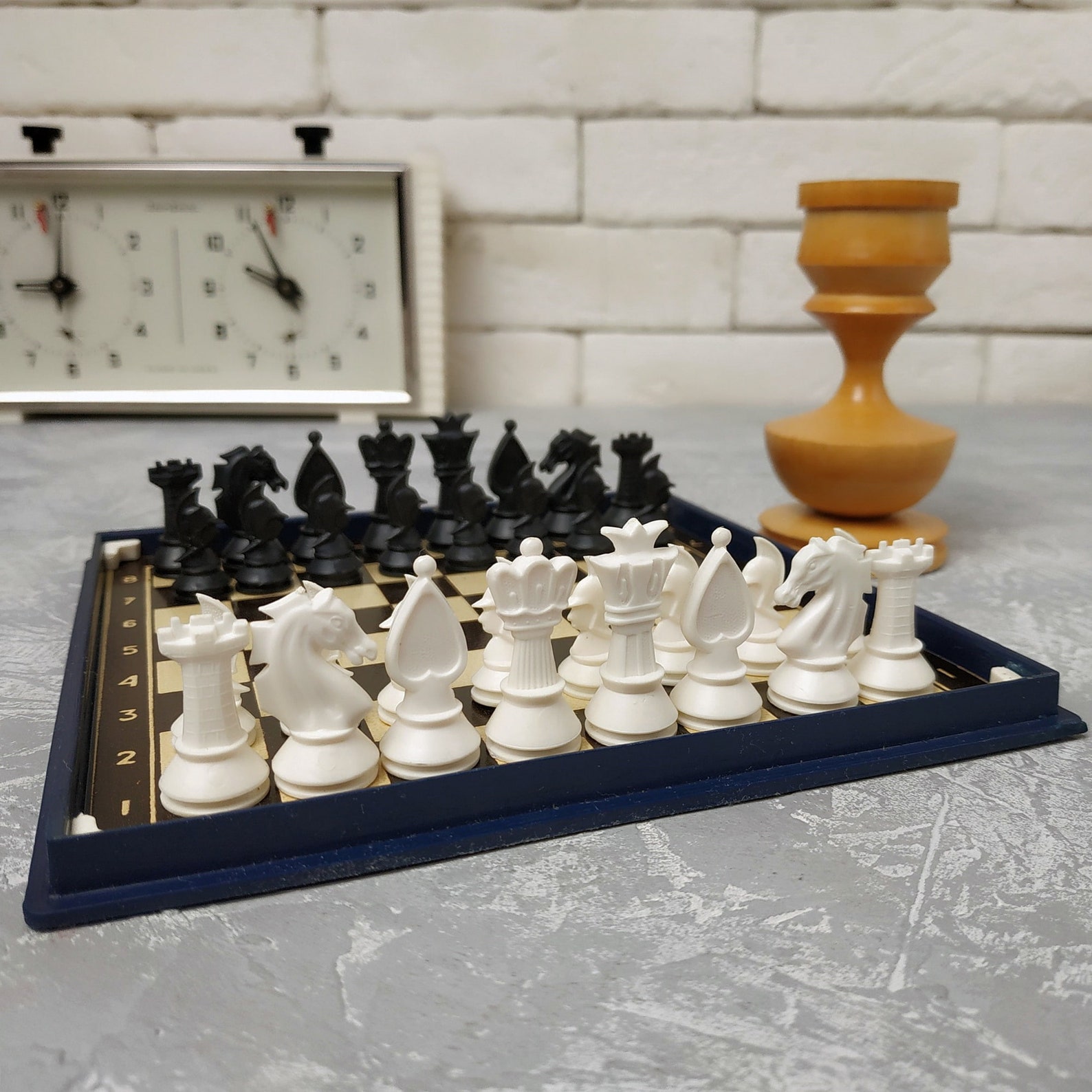 Rare vintage pocket chess set Soviet road chess in plastic box Etsy