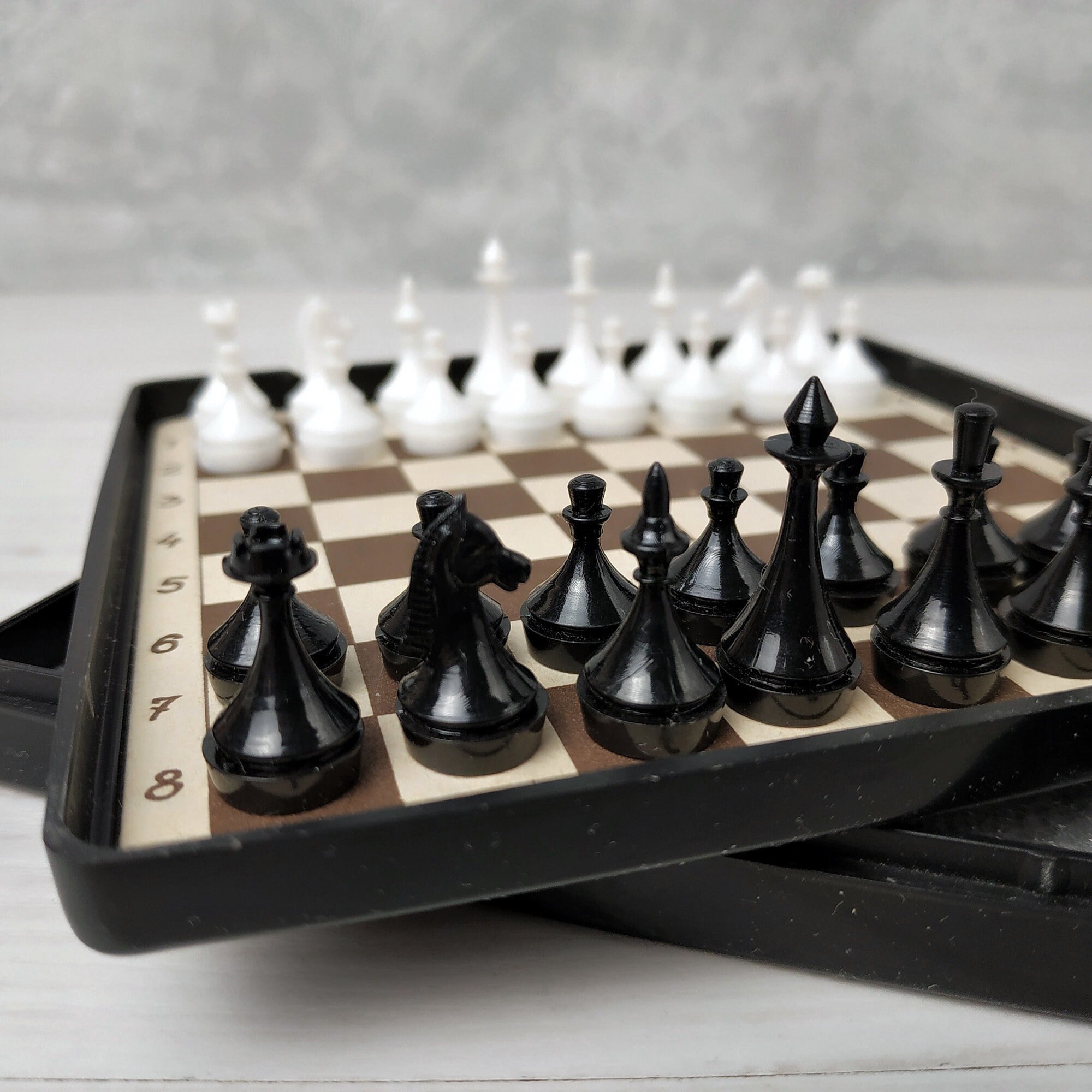 Vintage road chess set Soviet pocket chess Mini plastic chess Etsy