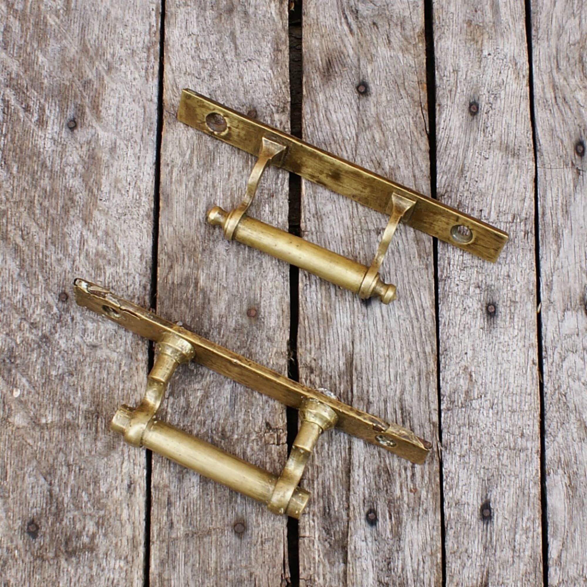 Set of 2 Antique small brass window handle or handle Etsy