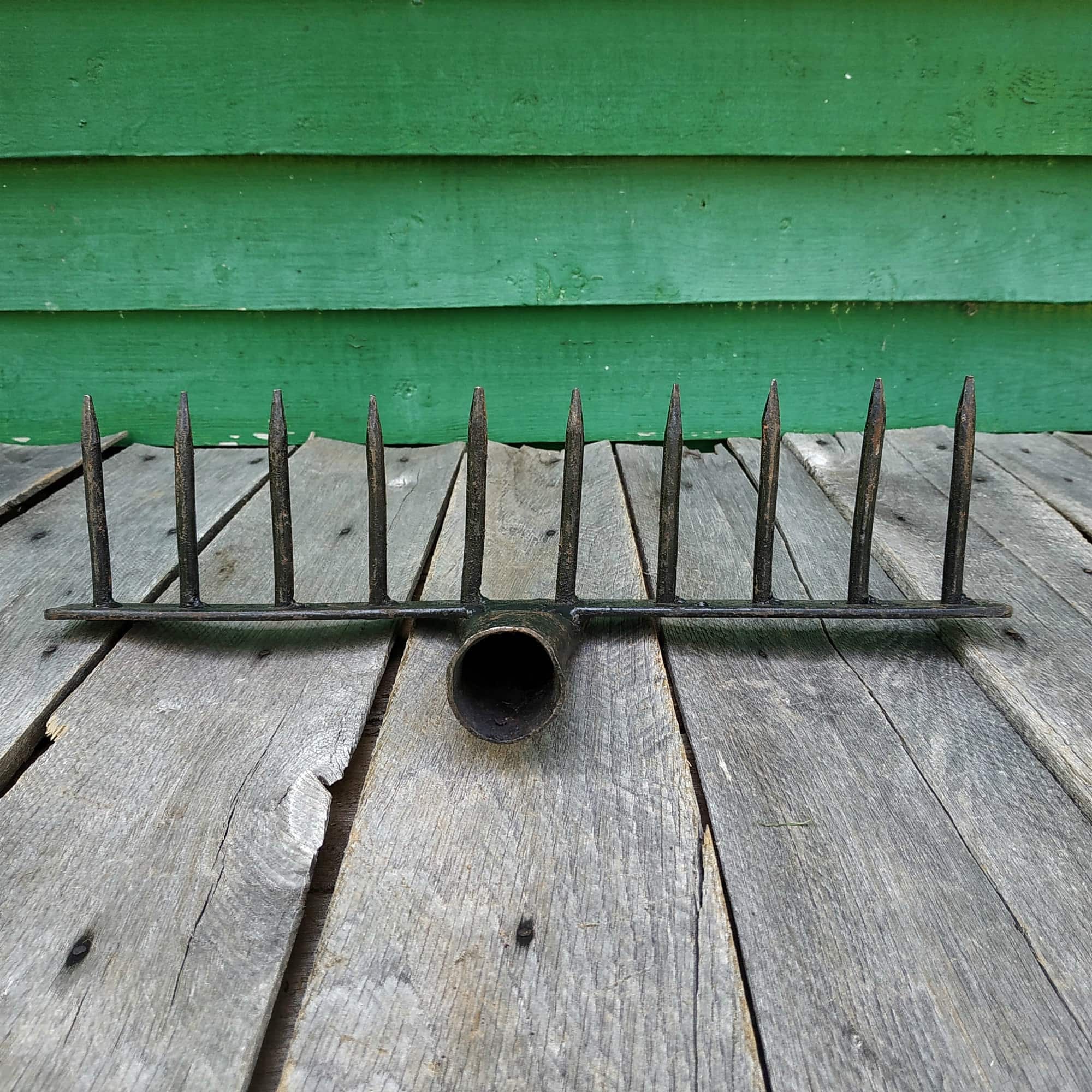 Vintage metal rake Antique Russian wrought iron rake Etsy