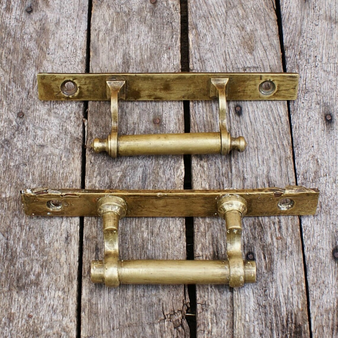 Set of 2 Antique small brass window handle or handle Etsy