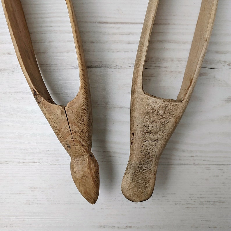 Two antique weaving shuttle Wooden hand loom tools Primitiv Etsy
