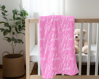 Aangepaste naam katoenfluwelen babydeken: gepersonaliseerd douchecadeau (50 x 60 inch)