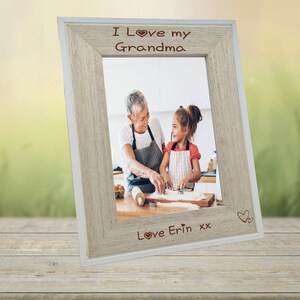 Personalised Grandma photo Frame Gift, Custom Grandma I Love You Keepsake Photo Frame Gift, Grandma birthday christmas Gift image 3