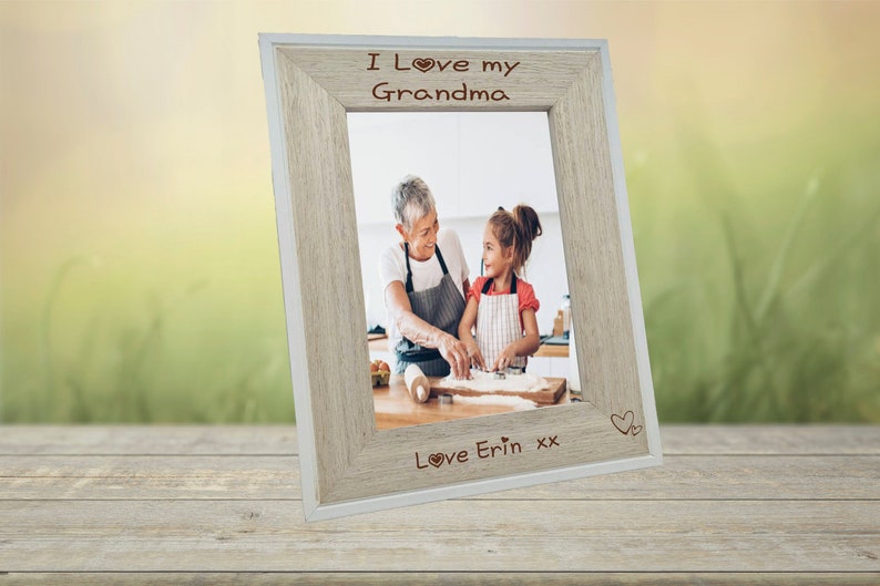 Personalised Grandma photo Frame Gift, Custom Grandma I Love You Keepsake Photo Frame Gift, Grandma birthday christmas Gift image 3