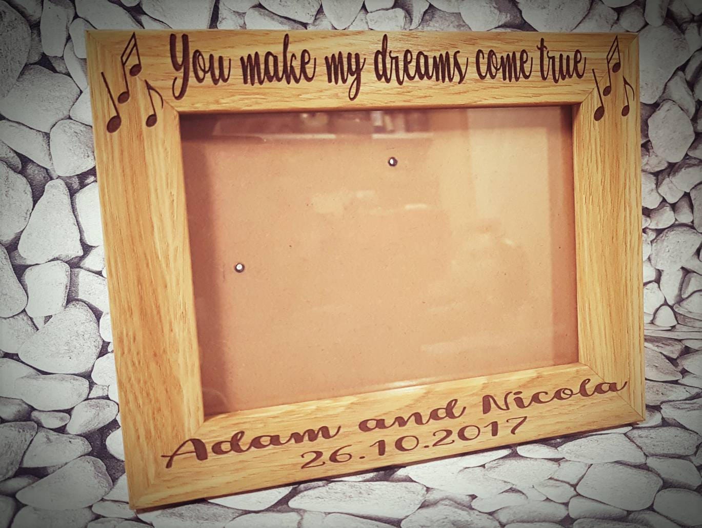 Wedding Personalised Photo Frame Wedding Song Lyrics Etsy UK