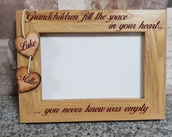 Personalised Grandchildren Photo Frame, Grandparents gift, grandchildren keepsake, mothers day gift, fathers day gift, engraved personalised