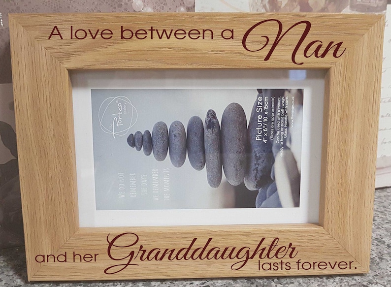 Personalised nana photo frame nanny gift a love between a