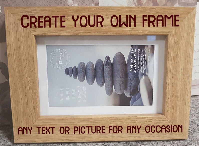 Create Your Own Personalised Wood Frame Make Picture Shabby Frames Light Oak Dark Grey Chunky