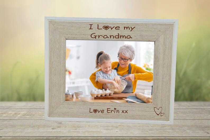 Personalised Grandma photo Frame Gift, Custom Grandma I Love You Keepsake Photo Frame Gift, Grandma birthday christmas Gift image 4