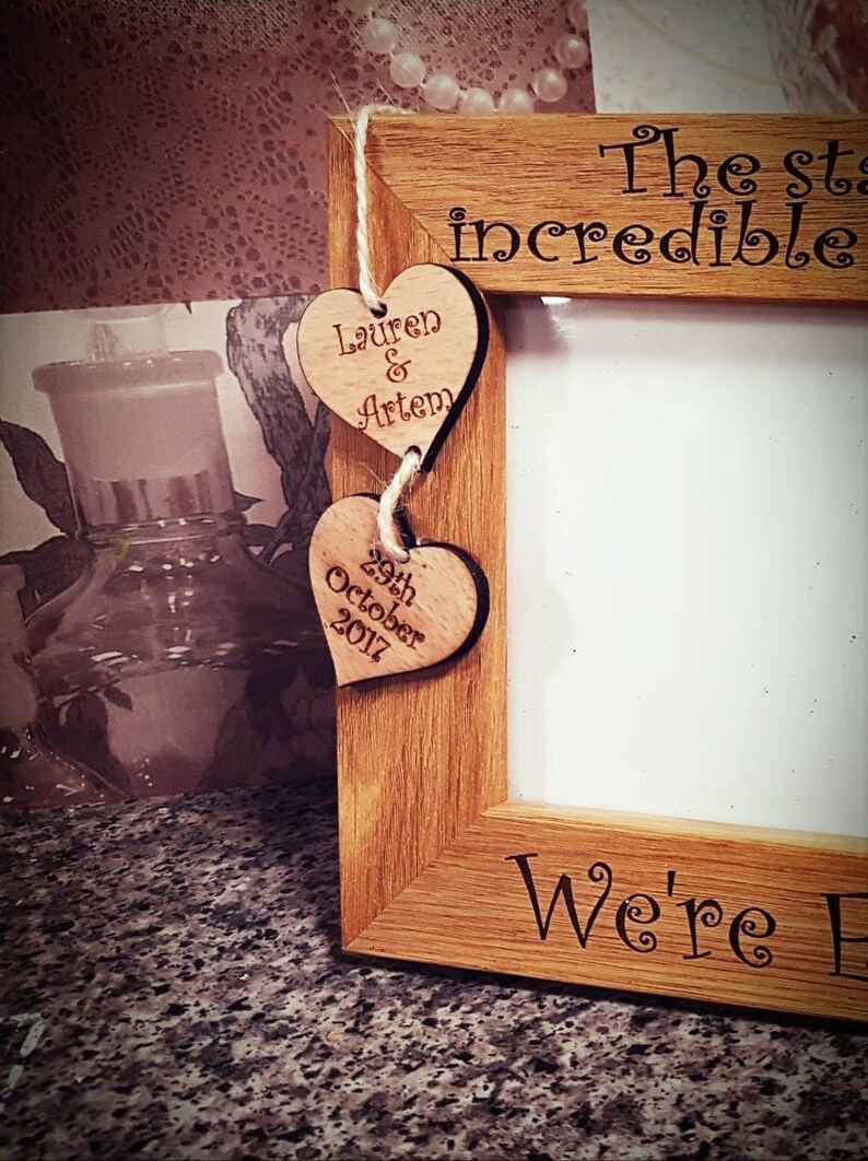 Personalised Were Engaged Frame Engagement Gift Wood Frame Etsy UK